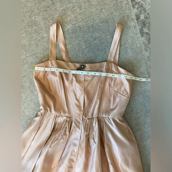 VERA WANG PINK FORMAL DRESS STRAIGHT SQUARE NECKLINE A-LINE DRESS - Picture 10 of 13